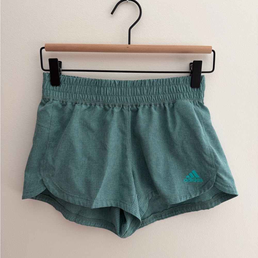 Adidas Pacer Woven Women's Teal Athletic Running Shorts